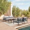 Armen Living Shari Outdoor Patio 4-Piece Lounge Set in Aluminum with Teak Wood and Gray Cushions 840254333079 - alternate 8